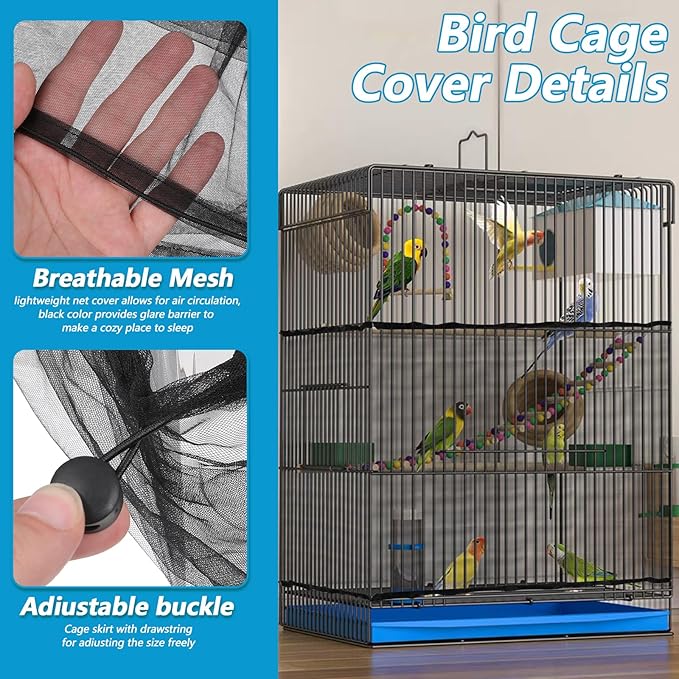 Large Bird Cage Seed Catcher 31 x 118 inches Adjustable Soft Airy Skirt Guard - Image 4