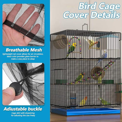 Large Bird Cage Seed Catcher 31 x 118 inches Adjustable Soft Airy Skirt Guard - Image 4