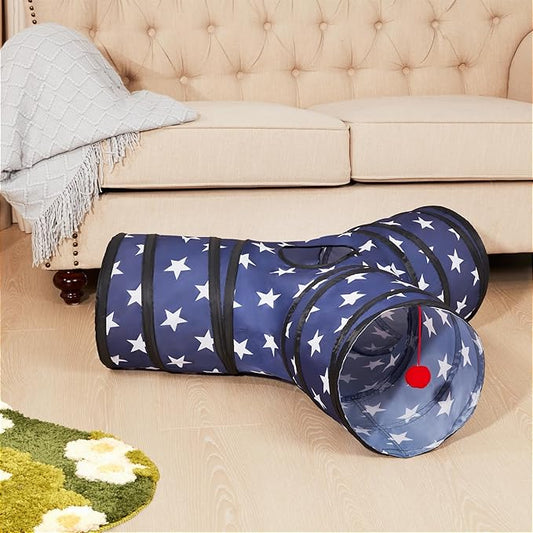Tempcore Cat Tunnels for Indoor Cats, Collapsible 3 Way Kitty Tunnel Bored Pet - Image 2