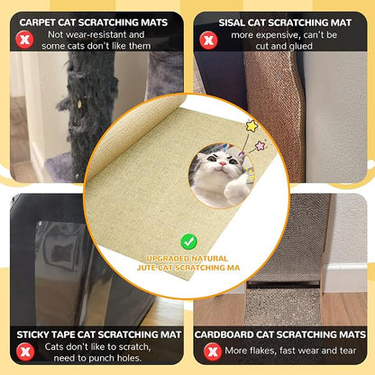 Jute 78.7"x15.8" Trimmable Cat Scratching Mat - Image 3