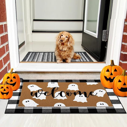 Tinideya 2 Pcs Door Mat Welcome Non Slip Coir Mats Floor Layering Doormats - Image 5