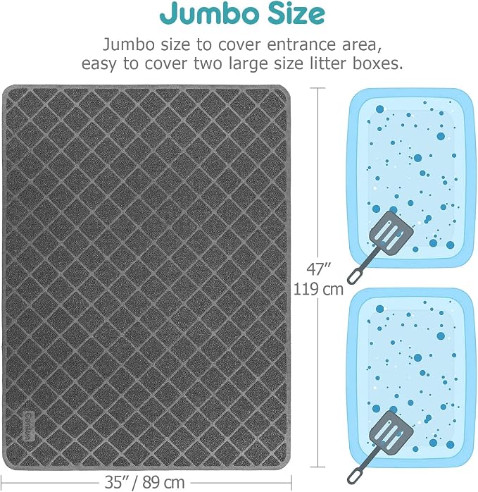 Cat Litter Mat Litter Trapping Mat, Less Waste Cat Litter Box Mat, Soft on - Image 3