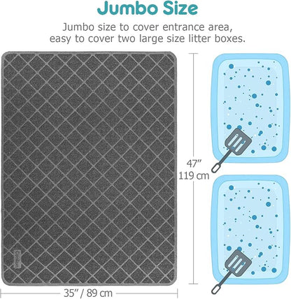Cat Litter Mat Litter Trapping Mat, Less Waste Cat Litter Box Mat, Soft on - Image 3