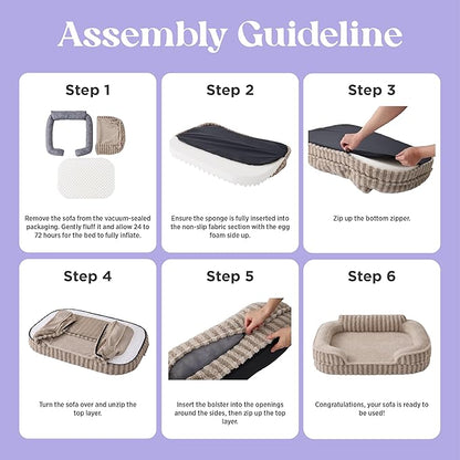 LE SURE Cute L-Plus Dog Beds, Orthopedic Waterproof Large Pet Bed - Image 6