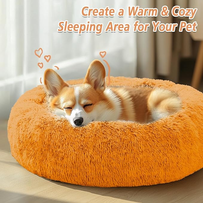 JOLLYVOGUE Calming Dog Bed Medium Size Dog, Anti-Anxiety Donut Medium Pet Bed - Image 4