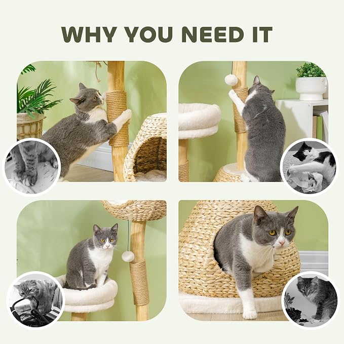 PawHut Cat Tree for Indoor Cats, Luxury Condo, Beds & Toby Balls, Kitten - Image 8