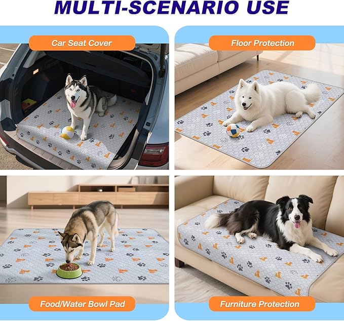 Washable Pee Pads for Dogs, 2 Pack Absorbent Reusable Training Dog Pads Pet - Image 5