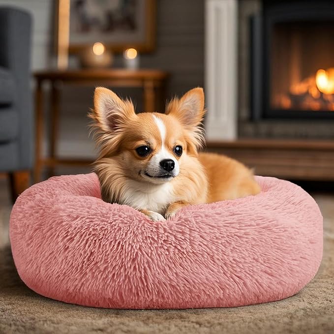 Dogs Bed for Small Dogs, Anti-Anxiety Washable Round Bed - Image 5