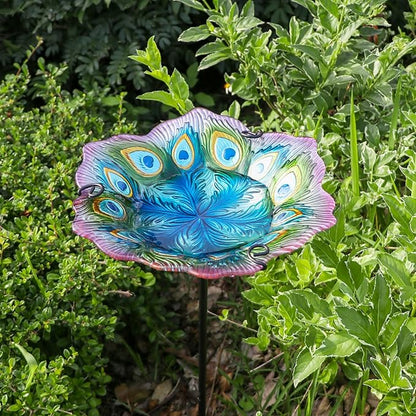 MUMTOP Glass Bird Bath, Garden Outdoor Birdbaths Birdfeeder - Image 3