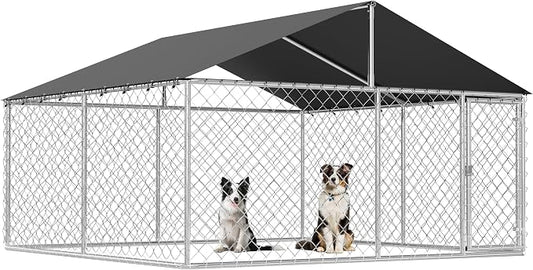 Outdoor Dog Enclosure Heavy Duty Dog Kennel House Mesh Dog Big Cage Pet Kennel by MoonlightManor