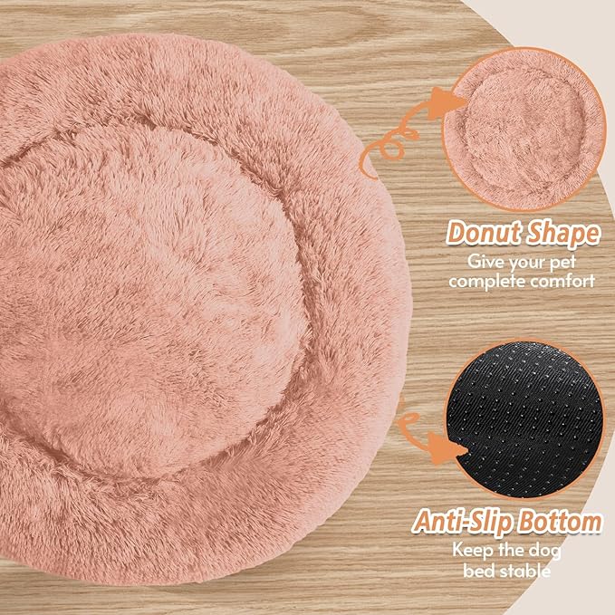 JOLLYVOGUE Calming Dog Bed Medium Size Dog, Anti-Anxiety Donut Medium Pet Bed - Image 3