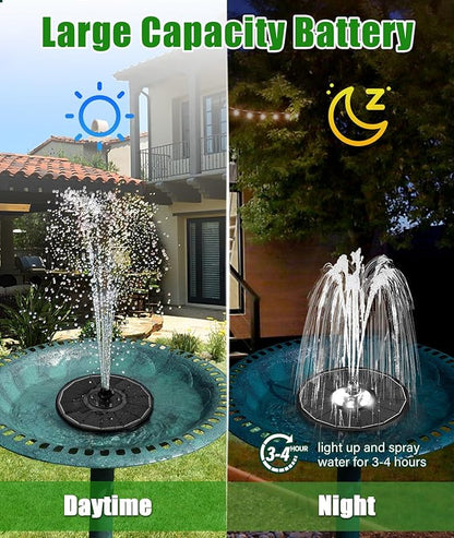 SZMP Solar Water Fountain Upgraded 100% Glass Panel, 3.5W Solar Powered - Image 4