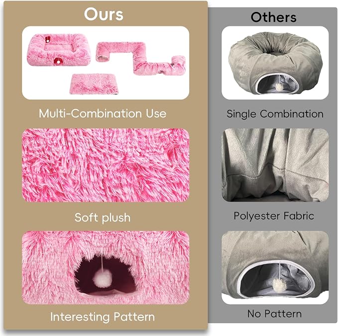 Extra Large Cat Tunnel Bed, 4 Ways Tunnels - Image 6