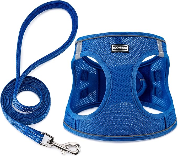 Dog Harness with Leash Set, No Pull Adjustable Reflective Step-in Puppy Pet by BOOMIBOO