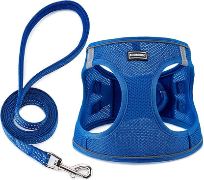 Dog Harness with Leash Set, No Pull Adjustable Reflective Step-in Puppy Pet by BOOMIBOO