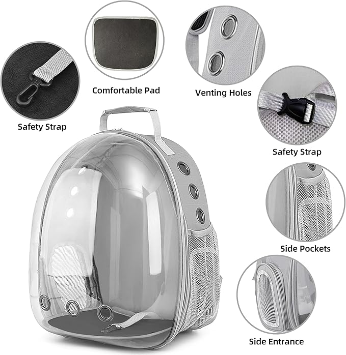 Pet Backpack Carrier, Bubble Backpack Cat Carrier, Pets and Small Dogs - Image 4