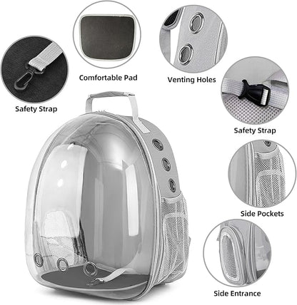 Pet Backpack Carrier, Bubble Backpack Cat Carrier, Pets and Small Dogs - Image 4