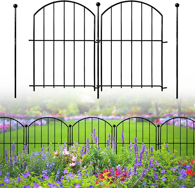 Decorative Garden Fence 17inx13in, 26 Pack Rustproof Metal No Dig Fence Animal by Thrivinest