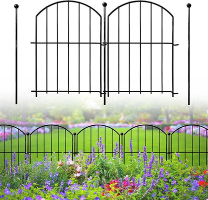 Decorative Garden Fence 17inx13in, 26 Pack Rustproof Metal No Dig Fence Animal by Thrivinest