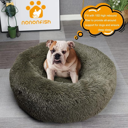 nononfish Dog Bed Mat for Medium Dogs, Army Green Orthopedic Pet Bed, High - Image 2