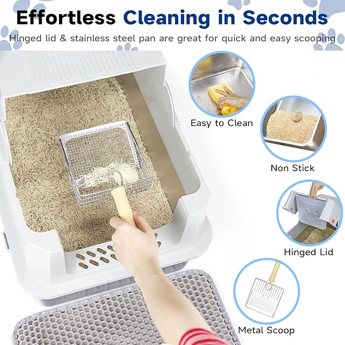 TENTIZON Stainless Steel Cat Litter Box - Image 3