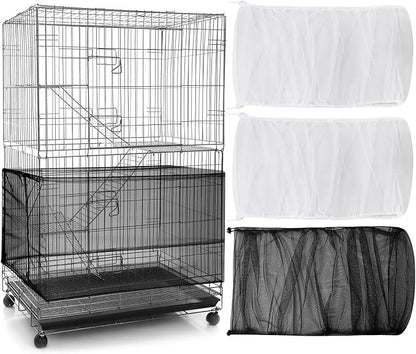 3 Pieces Large Adjustable Bird Cage Cover Seed Feather Catcher Birdcage Nylon by Shappy