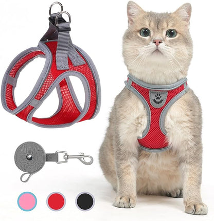 SCENEREAL Cat Harness and Leash Set Escape Proof, Adjustable Soft Air Mesh by SCENEREAL