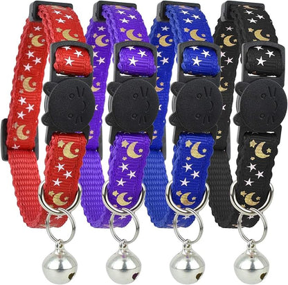 Cat Collar Stars and Moon, Reflective by BemixPets