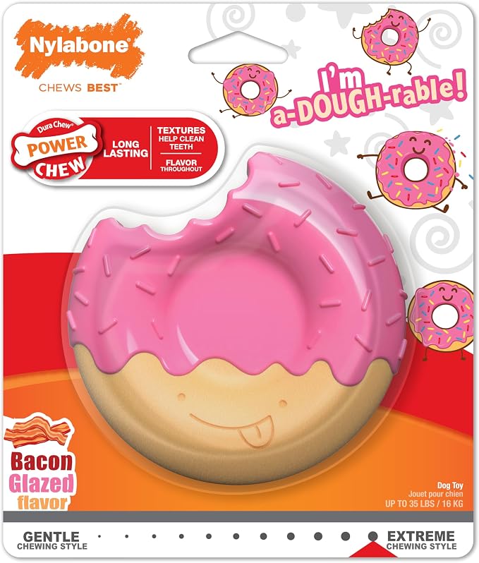 Nylabone Donut Power Chew Toy for Dogs, Dog Toys for Aggressive Chewers - Image 11