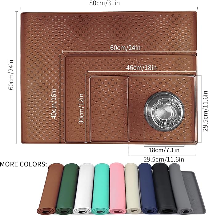Ptlom Dog Food Mat Anti-Slip Bowl Mats - Image 2
