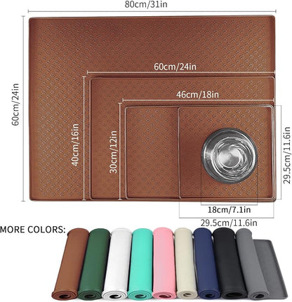 Ptlom Pet Placemat for Dog and Cat, Waterproof Silicone Pet Feeding Bowl Mats - Image 2