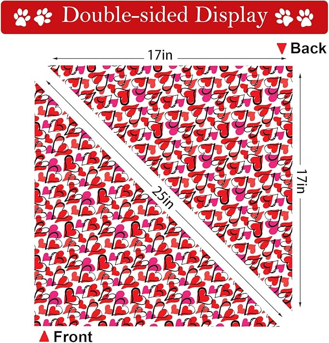 Valentines Dog Bandana Reversible Triangle Bibs Scarf Mother's Day Bandanas - Image 5