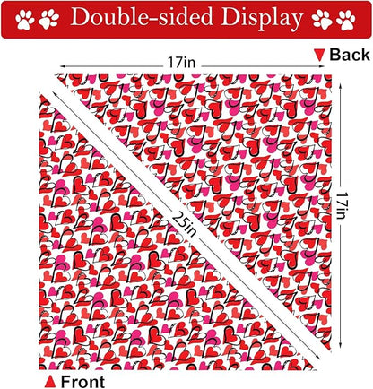 Valentines Dog Bandana Reversible Triangle Bibs Scarf Mother's Day Bandanas - Image 5