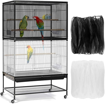 Bissap 2 PCS Bird Cage Seed Catcher, 59-90'' Universal Birdcage Net Nylon by Bissap