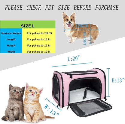 Soft Sided Carrier for Small Medium Cats Dogs, Removable Pad Collapsible Travel - Image 4