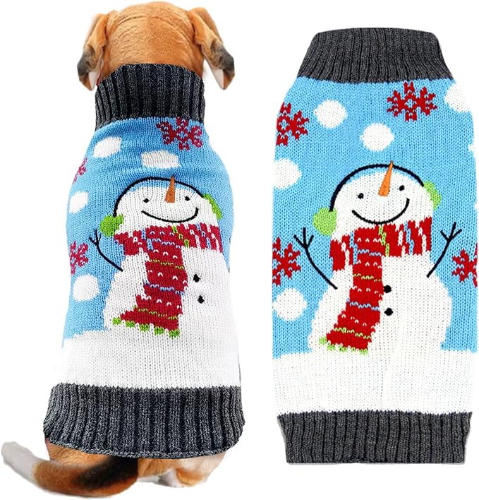 Pet Christmas Dog Sweaters Cute Animal Snowman Printed Puppy Xmas Costumes by DOGGYZSTYLE