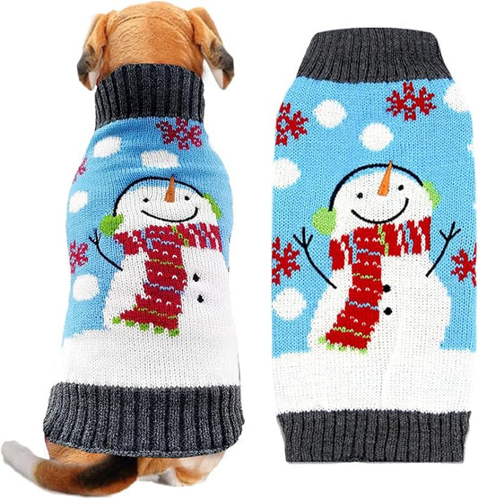 Pet Christmas Dog Sweaters Cute Animal Snowman Printed Puppy Xmas Costumes by DOGGYZSTYLE