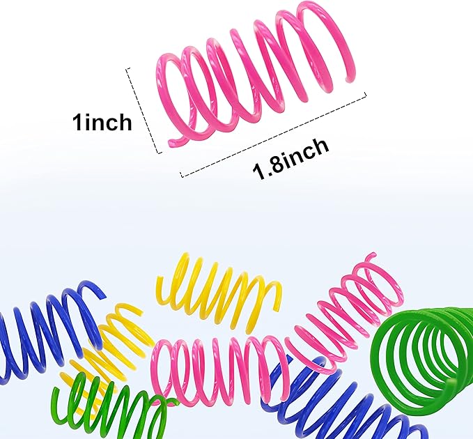 Cat Spring Toys 30 Packs, Plastic Colorful Springs Cat Toys - Image 2