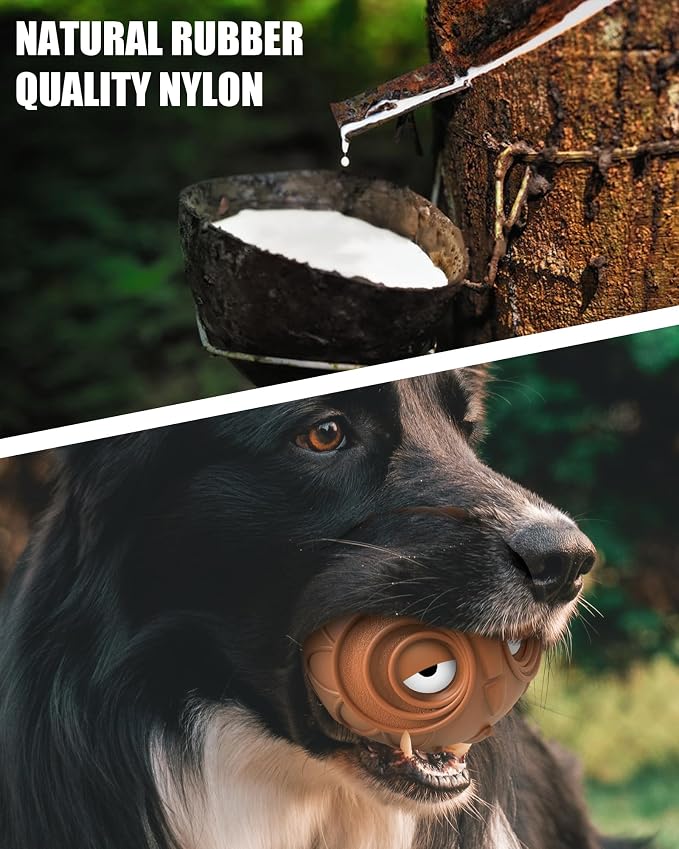 Mewlmart Giggle Ball for Dogs Owl Dog Toys for Aggressive Chewers Medium Large - Image 3