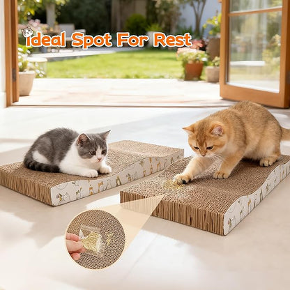 PatiencET Cat Scratch Pad 2 Pack, Waved Cardboard Cat Scratcher - Image 6