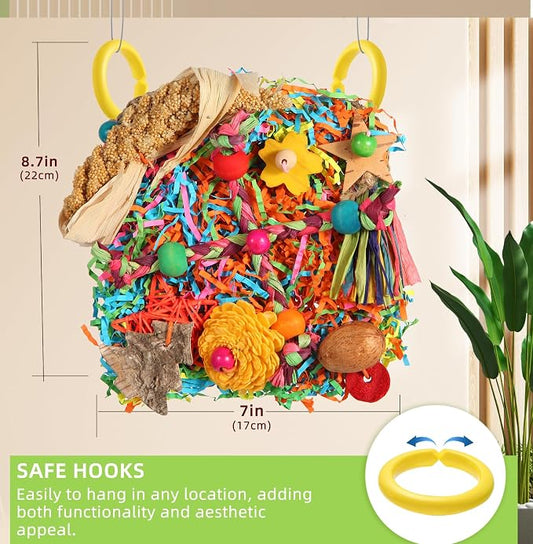 Bird Toys, Parakeet Toys Bird Foraging Toys Grass Mat Climbing Wall - Image 2