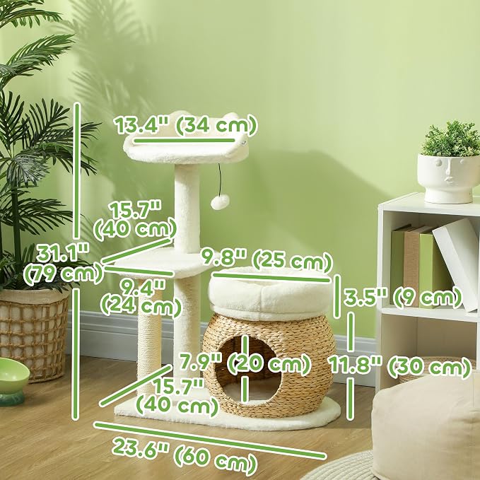 PawHut 31" Cat Tree, Cat Tower for Indoor Cats - Image 7