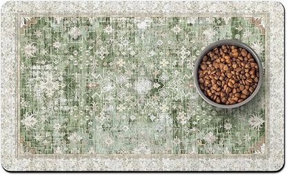 Pet Food Mats for Floor, Absorbent Dog Mat for Food and Water Dispenser Mat by Unknown