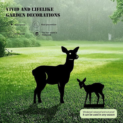 3 Pack Deer Metal Garden Decorative Stakes, Weather Proof Silhouette Statues - Image 3