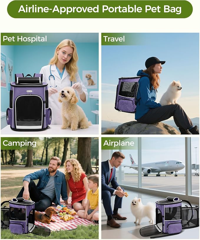 BAGLHER Expandable Cat Carrier Backpacks, Retractable Pet Carrier Backpack - Image 2