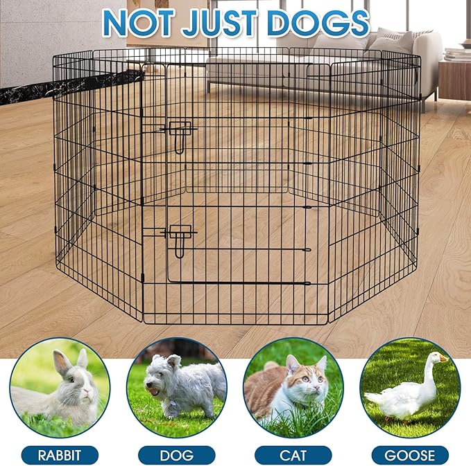 Peekaboo Pet Playpen Dog Fence Foldable Metal Dog Pen Wire Exercise Puppy Play - Image 7