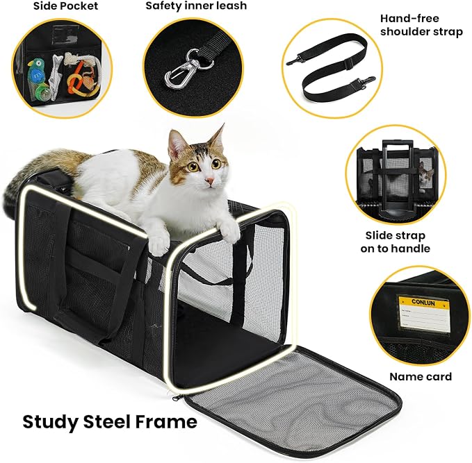Cat Carrier Bag, Soft-Sided Pet Carriers - Image 5