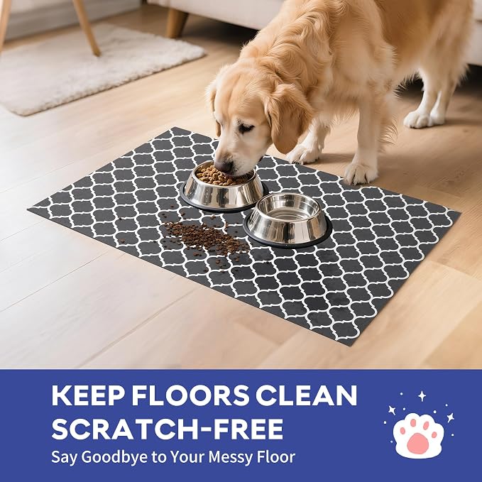 Cooyes Large Dog Food Mat 17.5"×36", Ultra-Absorbent Dog Bowl Mat - Image 5