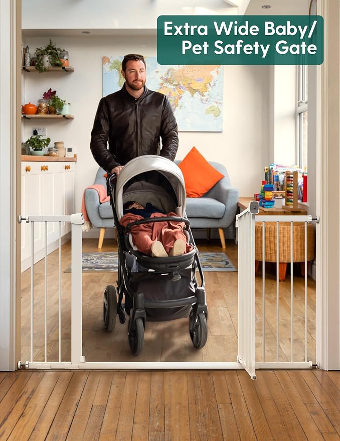 Babelio 36-57" Extra Wide Baby/Dog Gate, Auto Close - Image 4