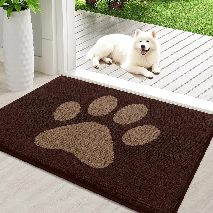 Buganda Dog Door Mat for Muddy Paws, Absorbent Dirt Trapper Non Slip Indoor by Buganda